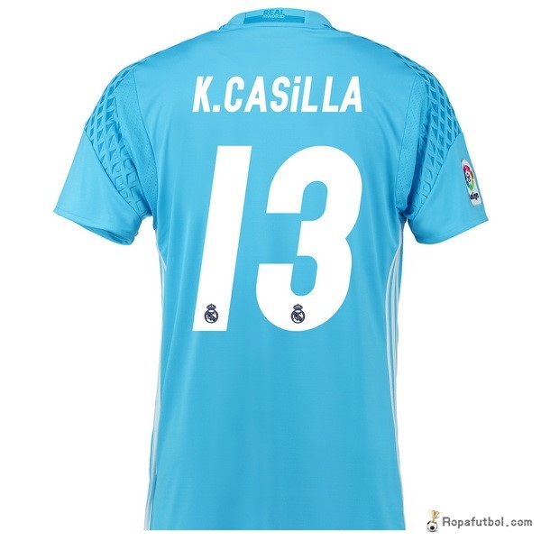 Camiseta Real Madrid Replica Primera Ropa Portero K Casillas 2016/17 Azul